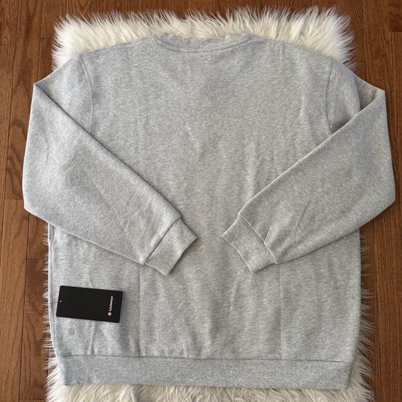 Lululemon Steady State Crew Sweatshirt Mens Medium Gray Fleece Lined Relaxed NWT - Picture 2 of 10